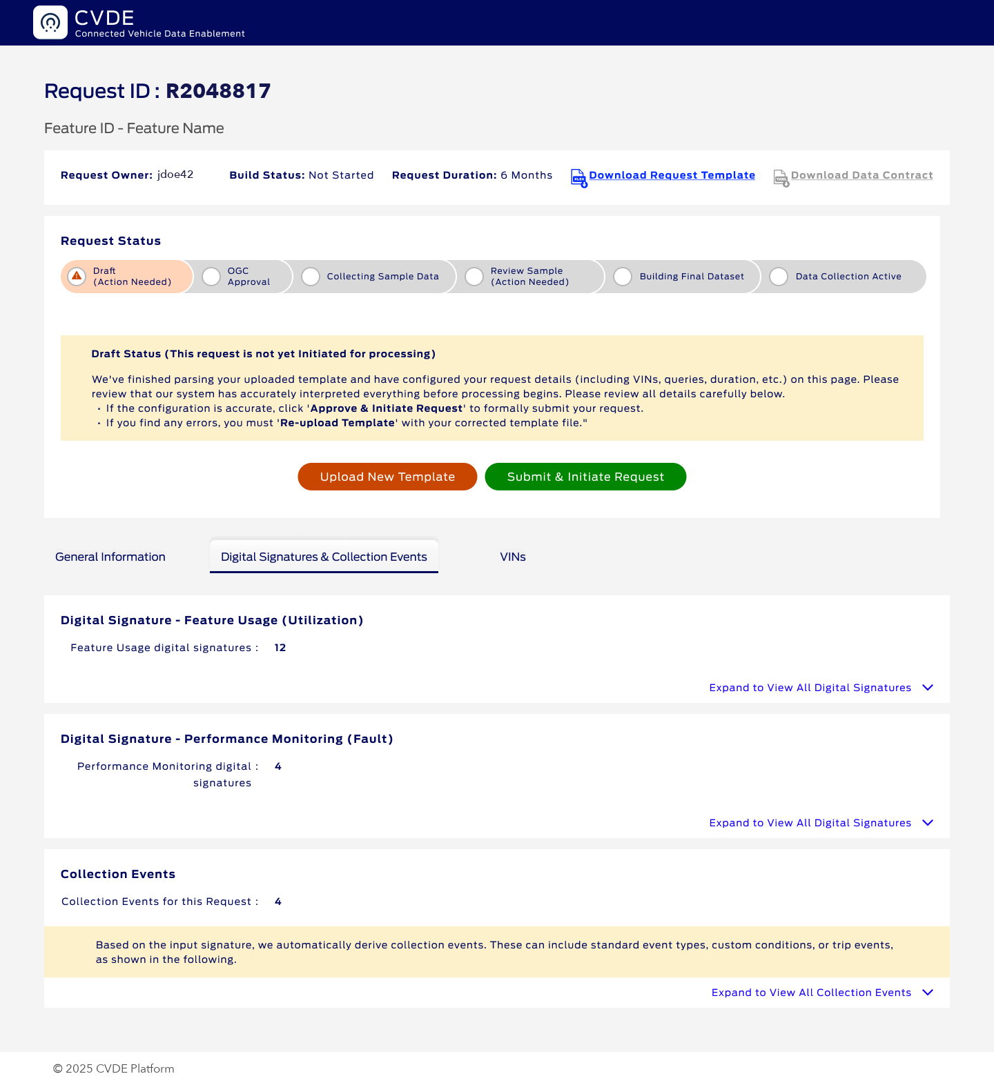 Feature detail — signature tab